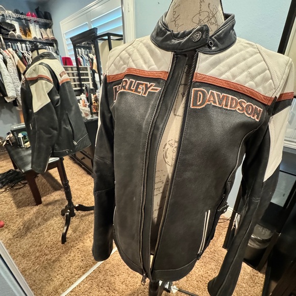 Harley-Davidson women's Black/white/orange Jacket - Picture 4 of 5
